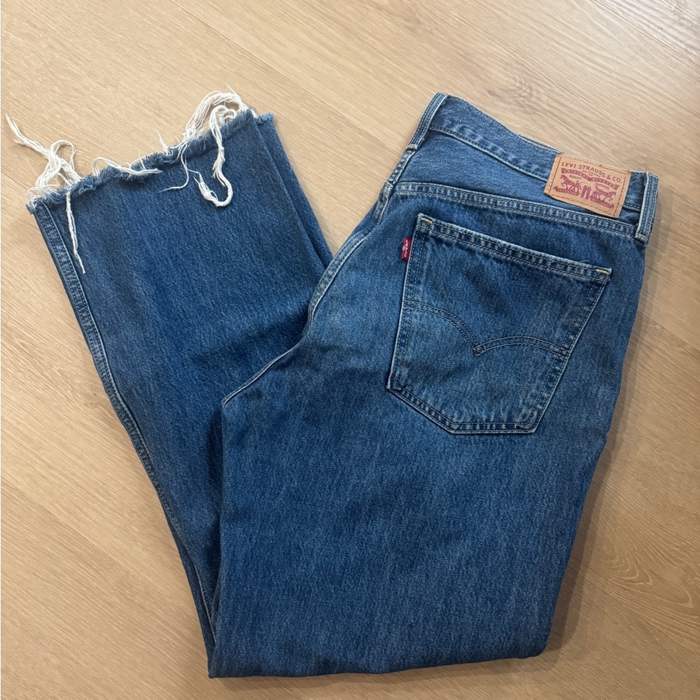 Levi's womens size 31 low pro straight dark wash jeans
